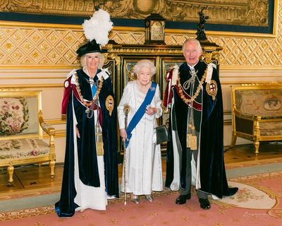 Queen pictured with Charles and Camilla on Garter Day