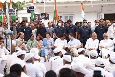 National Herald Row: Glimpses of Congress protests over Round-2 ED grilling of Rahul Gandhi