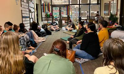 The students staging a sit-in for LGBTQ+ rights at a Christian university