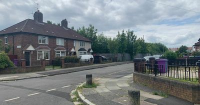Blood covered cars after stabbing near busy row of shops