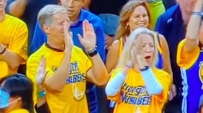 A Warriors fan getting ignored by his wife for a double high-five became a hilarious meme