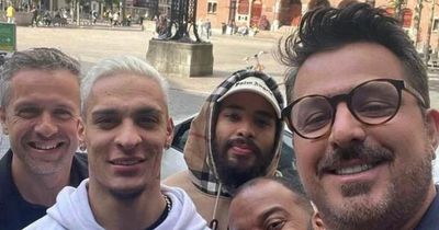 Antony pictured with his agent as Erik ten Hag steps up Man Utd's transfer pursuit