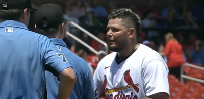 Yadier Molina convinced the umpiring crew to call a balk after they all initially missed the call