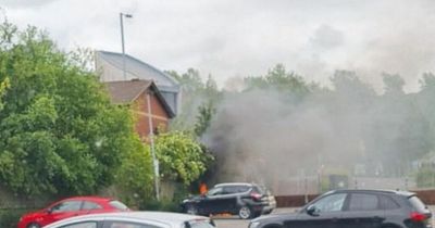 Terrified shoppers witness men in 'Halloween masks' set fire to car outside busy Asda
