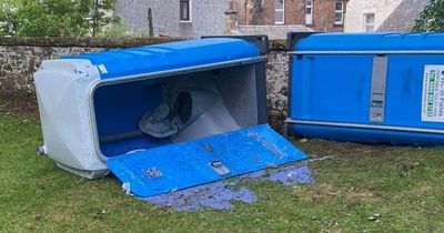 Vandals upend portable toilets and cause chemical spill in Lockerbie park