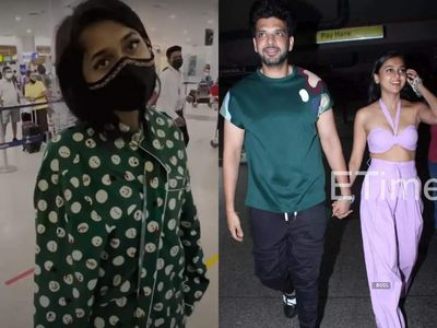 Karan Kundrra shows how Tejasswi Prakash changes from PJs to stylish outfit for her airport look; says ‘Cutie lag rahi hai’