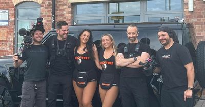 Channel 4 Hunted visits Hooters in Nottingham as ground team and camera crew drop in for lunch
