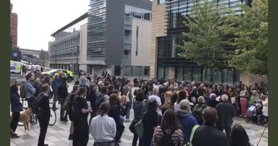 The moment Edinburgh locals join in mass sing-a-long at protest against Rwanda flight