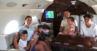 Cristiano Ronaldo shares rare snap of new baby daughter as family fly away on private jet