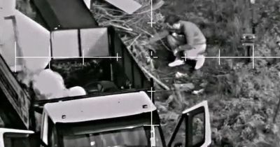 Fly-tipper caught in the act by MoD helicopter