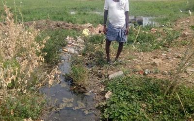 Village sewage channeled into Dalit man’s fields