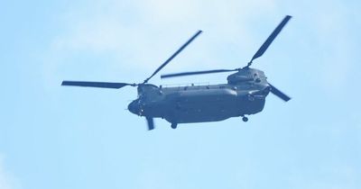 Moment Chinook RAF helicopter flew over homes in Bristol