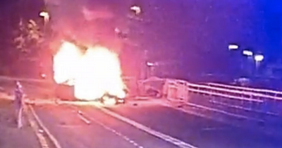 Car bursts into 'fireball' after Gallowgate crash as emergency services rush to scene