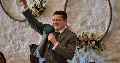 Celtic-daft cheeky Scots groom gives a heartfelt speech to 'love of life' before raising glass to Big Ange