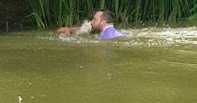 'Amazing hero' left devastated after jumping into fishing lake to save a goose