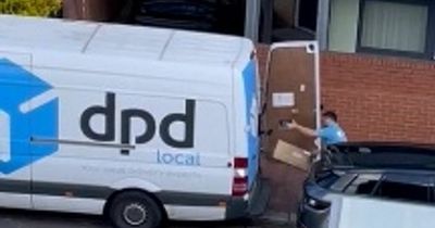 DPD driver filmed throwing parcels into van and kicking £700 vacuum cleaner