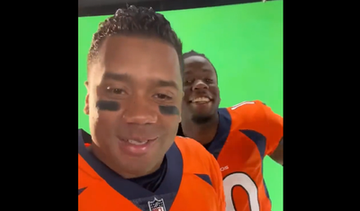 Broncos, Russell Wilson share behind-the-scenes clips from photo shoot