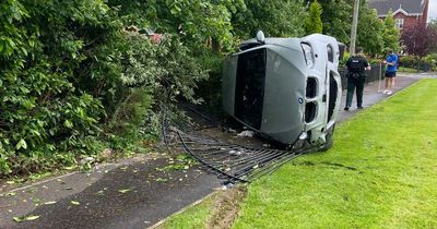 Donnaghcloney crash investigation launched after BMW ends up on its side