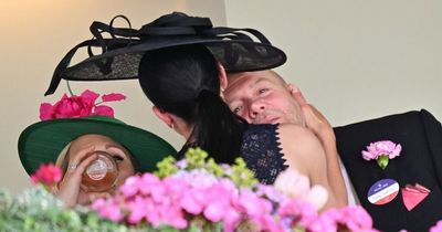 Mike Tindall and Zara play fight in Royal Ascot sun as Kirsty Gallacher grabs his face