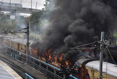 Indian trains set ablaze in protests against military hiring changes