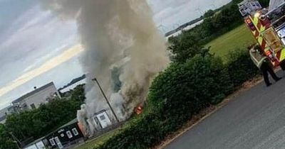 Two boys charged after Scots football stadium goes up in flames