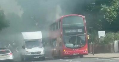 Brixton bus fire: Double-decker bursts into massive flames at stop as temperatures rise