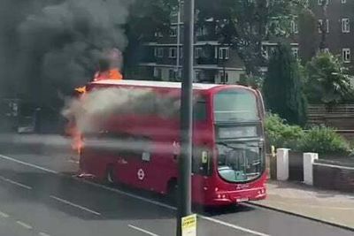 Brixton bus fire: Double-decker bursts into flames on south London street