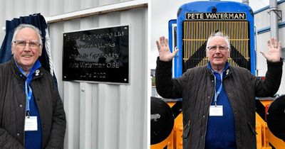 Pete Waterman has locomotive named in his honour after opening Kilmarnock rail plant
