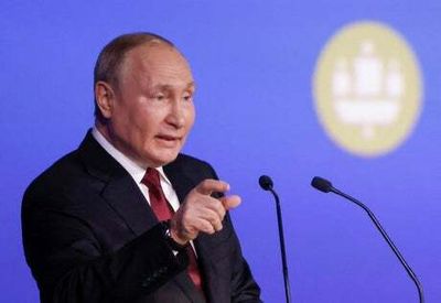 Putin blasts West in 73-minute rant after cyber attack delays speech