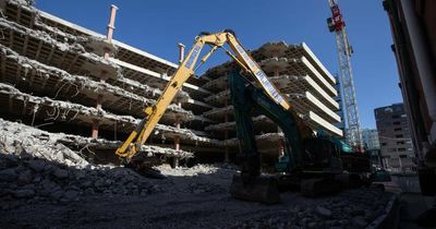 Wrecking ball finally hits mall car park