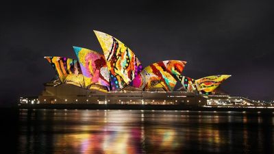 Acclaimed Martumili artists' work lights up the Opera House for Vivid festival