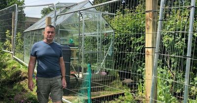 Builders put up 8ft fence through middle of woman's garden