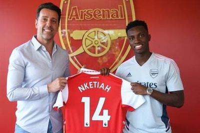 Eddie Nketiah: Arsenal striker given No14 shirt after signing new deal to follow in Thierry Henry’s footsteps