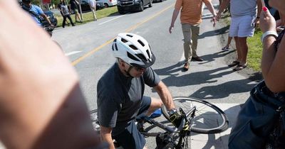 President Joe Biden falls off bike during ride near home for 45th wedding anniversary