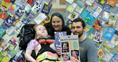 Loved ones celebrate boy's 10th birthday who has defied the odds and baffled doctors despite rare condition