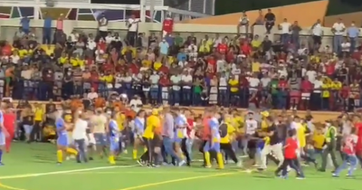 Luis Diaz sparks Colombia pitch invasion as Liverpool star copies team-mate's trick on home visit