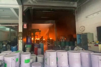 Four injured in paint-mixing factory fire