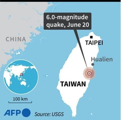 Strong quake hits eastern Taiwan: USGS