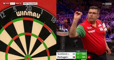 Darts star celebrates 180 before embarrassingly realising he's bust at World Cup