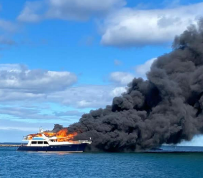 Three passengers and two dogs survive after 72-foot yacht caught fire and sank off New Hampshire coast