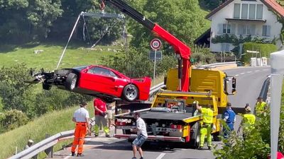 See The Aftermath Of A Ferrari F40 Crashing In Switzerland
