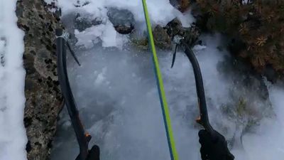 Tasmanian couple scale frozen waterfalls on Ben Lomond after cold snap