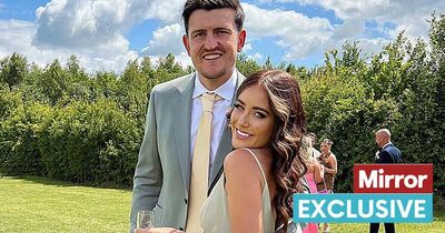 Harry Maguire’s new bride shows support for Man Utd star as she poses in No.5 shirt