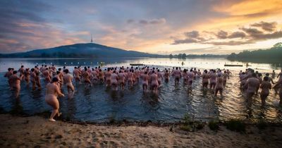 Swimmers bare all on the winter solstice