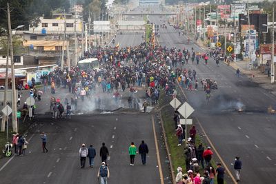 Thousands of Ecuador indigenous protesters march on capital