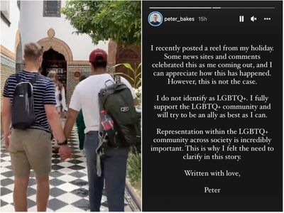 Bake Off winner Peter Sawkins says he does not ‘identify as LGBTQ+’ after fan speculation
