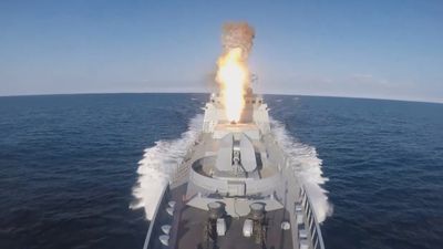 Russian Frigate Hurtling Through Black Sea Launches Salvo Of Missiles