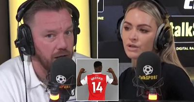 Laura Woods takes on Jamie O'Hara over disparaging comments about Arsenal's Eddie Nketiah