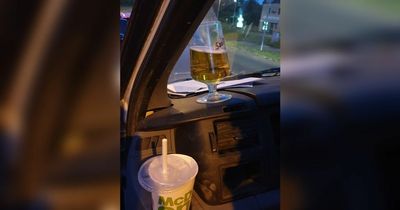 Driver with pint of San Miguel on dashboard 'too drunk' for breath test