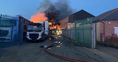 Photos show firefighters tackle huge blaze at industrial yard in Darlington